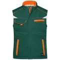 Produktbild von James & Nicholson - Winter Workwear Softshell Weste JN854, dunkelgrün/orange, G
