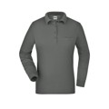Produktbild von James & Nicholson - Damen Langarm Workwear Poloshirt JN865, dunkelgrau, Größe M