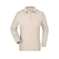 Produktbild von James & Nicholson - Damen Langarm Workwear Poloshirt JN865, stein-grau, Größe 4