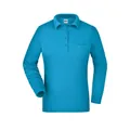 Produktbild von James & Nicholson - Damen Langarm Workwear Poloshirt JN865, türkis, Größe L