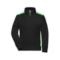 Produktbild von James & Nicholson - Damen Workwear Sweatjacke JN869, schwarz/lime-grün, Größe 4