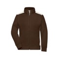 Produktbild von James & Nicholson - Damen Workwear Sweatjacke JN869, braun/stein-grau, Größe 4X