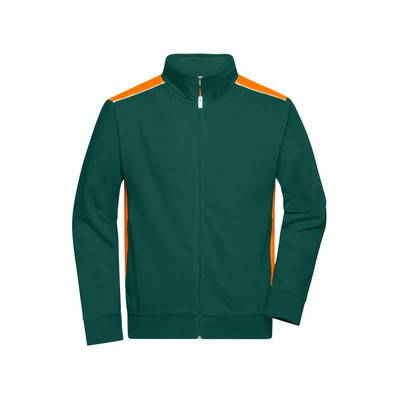 Produktbild von James & Nicholson - Herren Workwear Sweatjacke JN870, dunkelgrün/orange, Größe