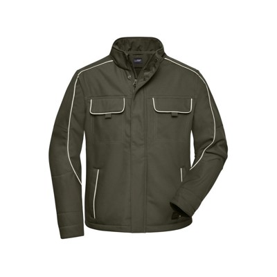 Produktbild von James & Nicholson - Workwear SoftshellJacke JN884, oliv, Größe 3XL