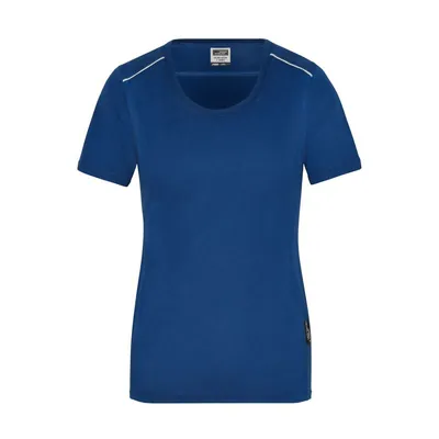 Produktbild von James & Nicholson - Damen Workwear T-Shirt Materialmix JN889, dunkel-königs-bla