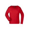 Produktbild von James & Nicholson - Damen Rundhalsshirt Langarm JN903, rot, Größe M