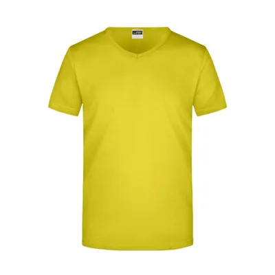 Produktbild von James & Nicholson - Herren Slimfit V-Shirt JN912, gelb, Größe XXL