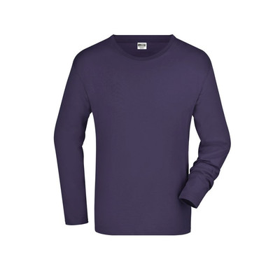 Produktbild von James & Nicholson - Herren Classic Langarm T-Shirt JN913, aubergine, Größe L