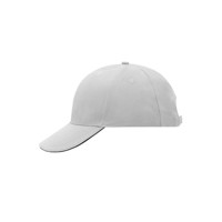 Produktbild von James & Nicholson - 6 Panel Sandwich Cap MB024, hellgrau/schwarz, Einheitsgröße
