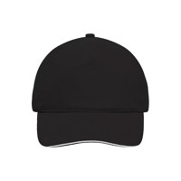 Produktbild von James & Nicholson - 5 Panel Sandwich Cap MB035, schwarz/weiß, Einheitsgröße