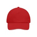 Produktbild von James & Nicholson - 5 Panel Sandwich Cap MB035, rot/weiß, Einheitsgröße