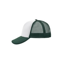 Produktbild von James & Nicholson - 5 Panel Mesh Cap MB070, weiß/dunkelgrün, Einheitsgröße