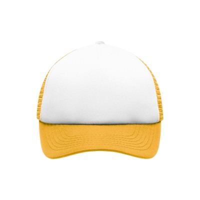 Produktbild von James & Nicholson - 5 Panel Kinder Mesh Cap MB071, weiß/gold, Einheitsgröße