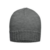 Produktbild von James & Nicholson - Strickmütze Beanie gerippt MB503, dunkelgrau-melange, Einhe