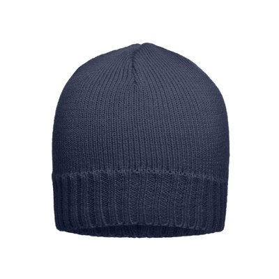 Produktbild von James & Nicholson - Strickmütze Beanie gerippt MB503, navy-blau, Einheitsgröße