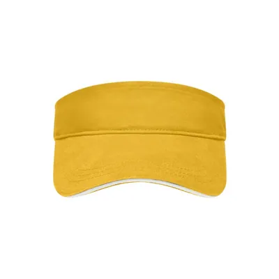 Produktbild von James & Nicholson - Sandwich Sunvisor MB6123, gold-gelb/weiß, Einheitsgröße