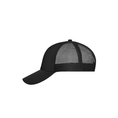 Produktbild von James & Nicholson - Polycotton Mesh Cap MB6239, schwarz, Einheitsgröße