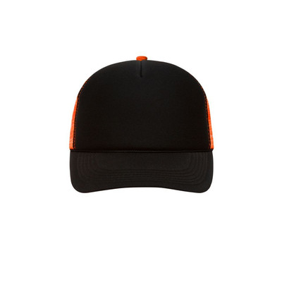 Produktbild von James & Nicholson - 5 Panel Retro Mesh Cap MB6550, schwarz/neon-orange, Einheit