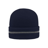 Produktbild von James & Nicholson - Workwear Reflex Beanie MB7141, navy-blau/silber, Einheitsgr