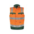 Produktbild von Dassy® - Bilbao Warnschutz Weste, neonorange/flaschengrün, Größe XL