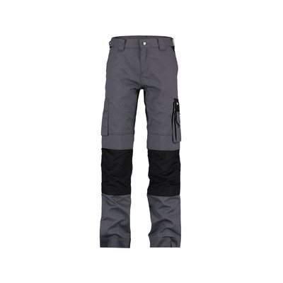 Dassy Boston Women Zweifarbige Arbeitshose Mit Kniepolstertaschen Für Damen, Zementgrau/schwarz, Schrittlänge Standard, Größe 32