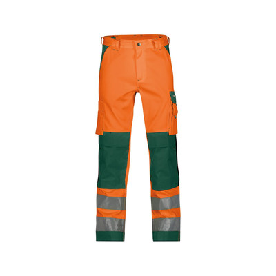 Dassy Buffalo Warnschutzhose Mit Kniepolstertaschen, Neonorange/flaschengrün, Schrittlänge Standard, Größe 46