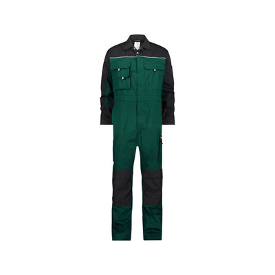 Dassy Cannes Zweifarbiger Overall Mit Kniepolstertaschen, Flaschengrün/schwarz, Schrittlänge Standard, Größe 3XL