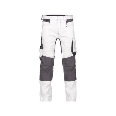 Dassy Dynax Painters Malerhose Mit Stretch Und Kniepolstertaschen, Weiß/anthrazit, Schrittlänge Minus, Größe 56