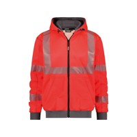 Produktbild von Dassy® - Evans Warnschutz Kapuzensweatshirt, Größe L, NEONROT/ZEMENTGRAU
