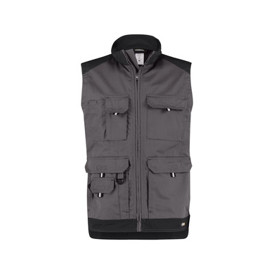 Dassy Faro Zweifarbige Sommerweste, Größe 4XL, Zementgrau/Schwarz