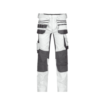 Dassy Flux Painters Malerhose Mit Stretch, Holstertaschen Und Kniepolstertaschen, Weiß/anthrazit, Schrittlänge Standard, Größe 52