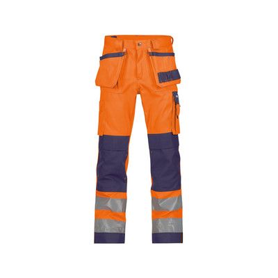 Dassy Glasgow Warnschutzhose Mit Holstertaschen Und Kniepolstertaschen, Neonorange/dunkelblau, Schrittlänge Standard, Größe 54