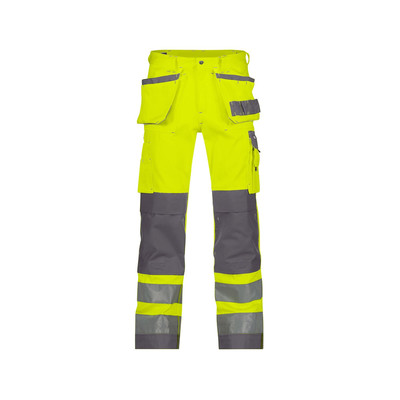 Dassy Glasgow Warnschutzhose Mit Holstertaschen Und Kniepolstertaschen, Neongelb/zementgrau, Schrittlänge Minus, Größe 52