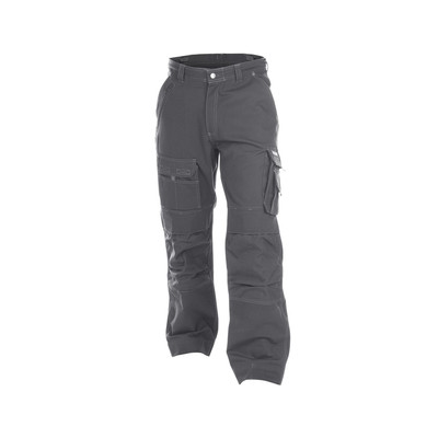 Dassy Jackson Canvas Arbeitshose Mit Kniepolstertaschen, Zementgrau, Schrittlänge Plus, Größe 46