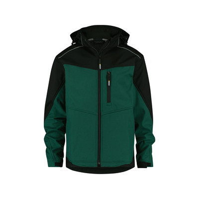 Dassy Jakarta Zweifarbige Softshell-Jacke, Flaschengrün/schwarz, Größe 2XL
