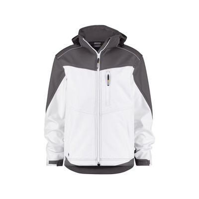 Dassy Jakarta Zweifarbige Softshell-Jacke, Weiß/zementgrau, Größe L