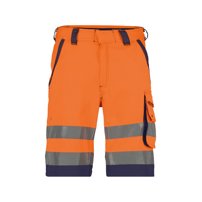 Dassy Lucca Warnschutz-Shorts, Neonorange/dunkelblau, Schrittlänge Standard, Größe 54