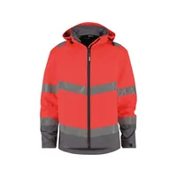 Produktbild von Dassy® - Malaga Warnschutz Softshell-Jacke, neonrot/zementgrau, Größe XS