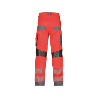 Produktbild von Dassy® - Odessa Sommer Warnschutzhose mit Kniepolstertaschen, neonrot/zementgra
