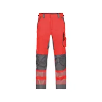 Produktbild von Dassy® - Odessa Sommer Warnschutzhose mit Kniepolstertaschen, neonrot/zementgra