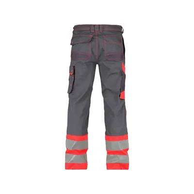Produktbild von Dassy® - Phoenix Warnschutzhose, zementgrau/neonrot, Schrittlänge Minus, Größe 