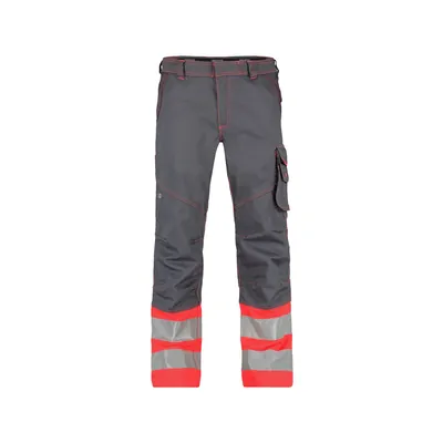 Produktbild von Dassy® - Phoenix Warnschutzhose, zementgrau/neonrot, Schrittlänge Minus, Größe 