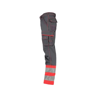 Produktbild von Dassy® - Phoenix Warnschutzhose, zementgrau/neonrot, Schrittlänge Minus, Größe 