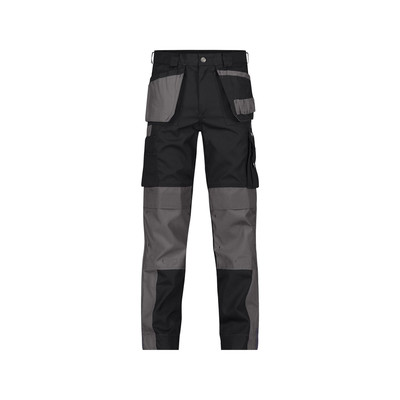 Dassy Seattle Zweifarbige Arbeitshose Mit Holstertaschen Und Kniepolstertaschen, Schwarz/zementgrau, Schrittlänge Standard, Größe 66