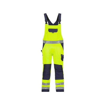 Dassy Toulouse Warnschutz Latzhose Mit Kniepolstertaschen, Neongelb/dunkelblau, Schrittlänge Minus, Größe 53