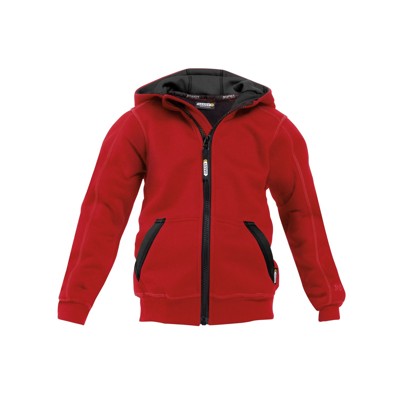 Produktbild von Dassy® - Watson Kids Kapuzensweatshirt mit langem Reißverschluss, rot/schwarz, 