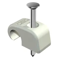Produktbild von OBO Bettermann - Haftclip mit Nagel, lichtgrau, 2x25mm, für Kabel-ø4-7mm, VPE 1