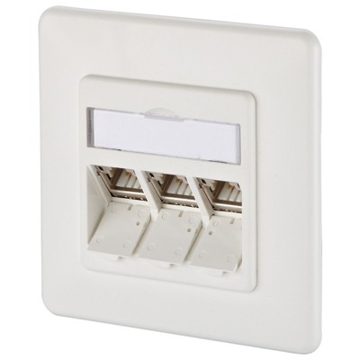 Produktbild von METZ CONNECT - Anschlussdose E-DAT modul, Unterputz, Cat.6A, 3x8(8), reinweiß