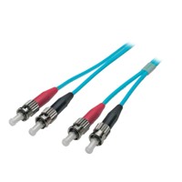 Produktbild von null - Patchkabel LWL, ST/ST 50/125y, OM3, 1 m, aqua