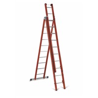 Produktbild von cimco® - 3-teilige Sprossen-Steh- und Schiebeleiter, Sprossenanzahl 3 x 10, 32k